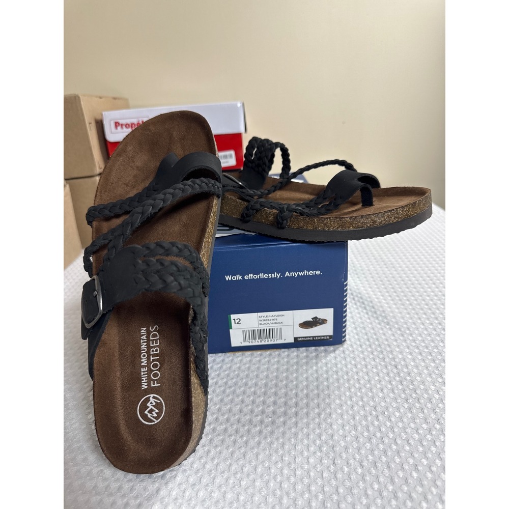 White Mountain Sandals Women 12 Hayleigh Black Nubuck NEW